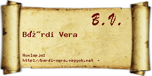 Bárdi Vera névjegykártya
